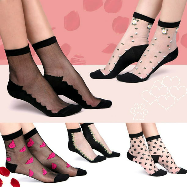 Hot Ultrathin Transparent Crystal Silk Elastic Socks Women's Girl's Lady Socks D